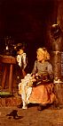 Claude Joseph Bail Canvas Paintings - La Petite Fille Au Chaudron